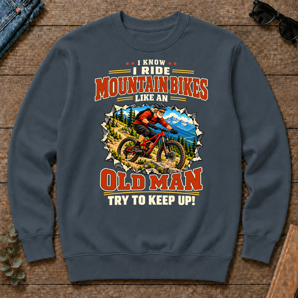 I Know I Ride Mountain Bikes Like An Old Man - dark-heather - CS2D-DarkHeather