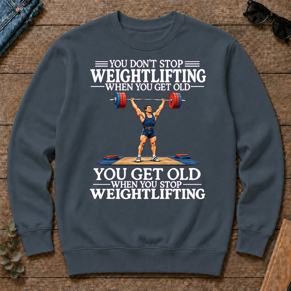 Old Man Don't Stop Weightlifting - dark-heather - CS2D-DarkHeather