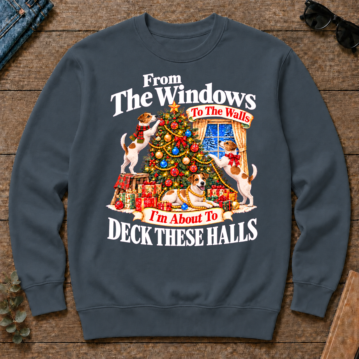 From the Windows to the Walls Jack Russell Terrier - dark-heather - CS2D-DarkHeather