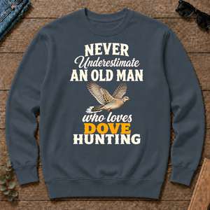 Never Underestimate An Old Man Who Loves Dove Hunting Retro - dark-heather - CS2D-DarkHeather