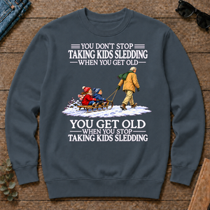 Old Man Don't Stop Taking Kids Sledding - dark-heather - CS2D-DarkHeather