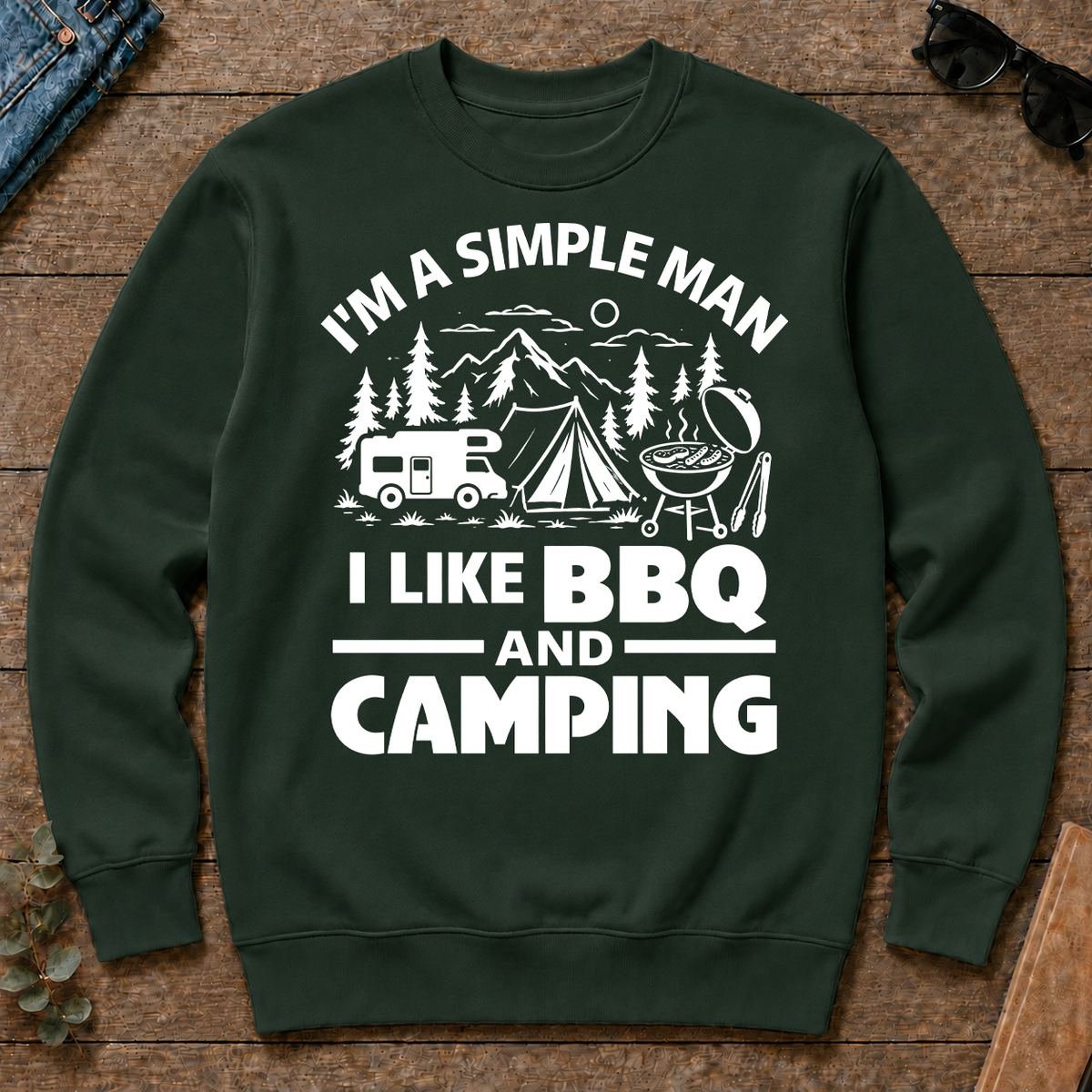 I Like BBQ And Camping - forest-green - CS2D-ForestGreen