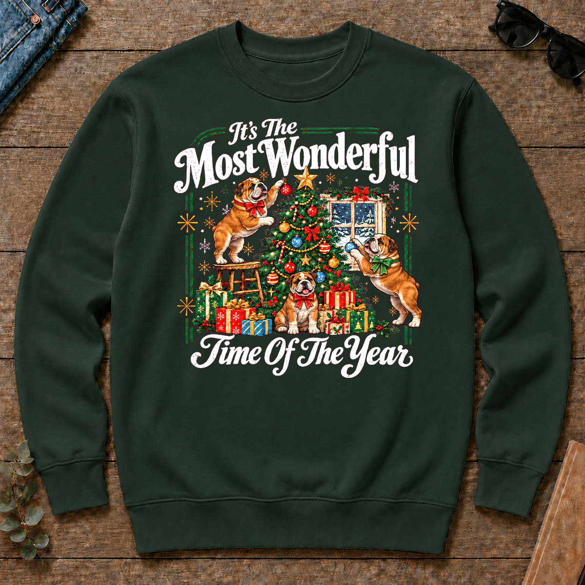 Wonderful Christmas Bulldog - forest-green - CS2D-ForestGreen
