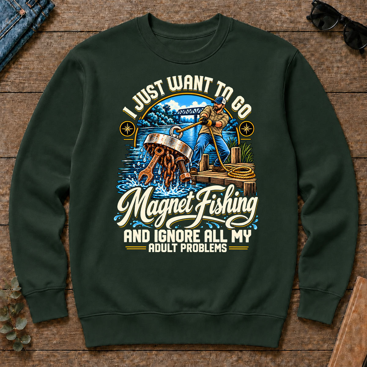 I Just Want To Go Magnet Fishing & Ignore All Adult Problems - forest-green - CS2D-ForestGreen