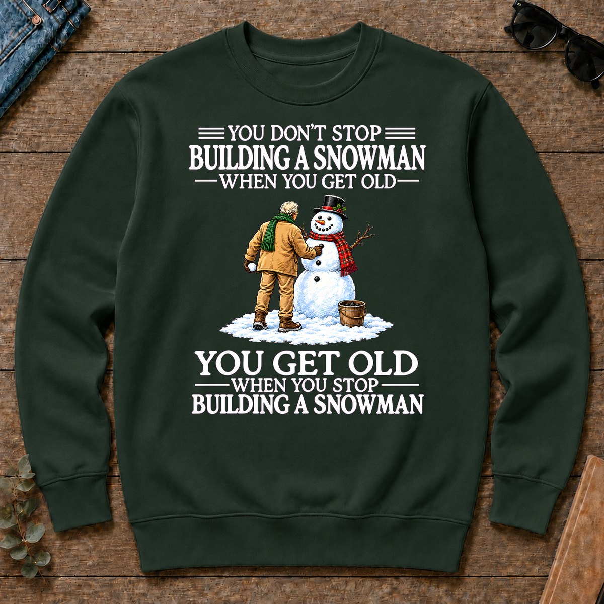 Old Man Don't Stop Buiding a Snowman - forest-green - CS2D-ForestGreen