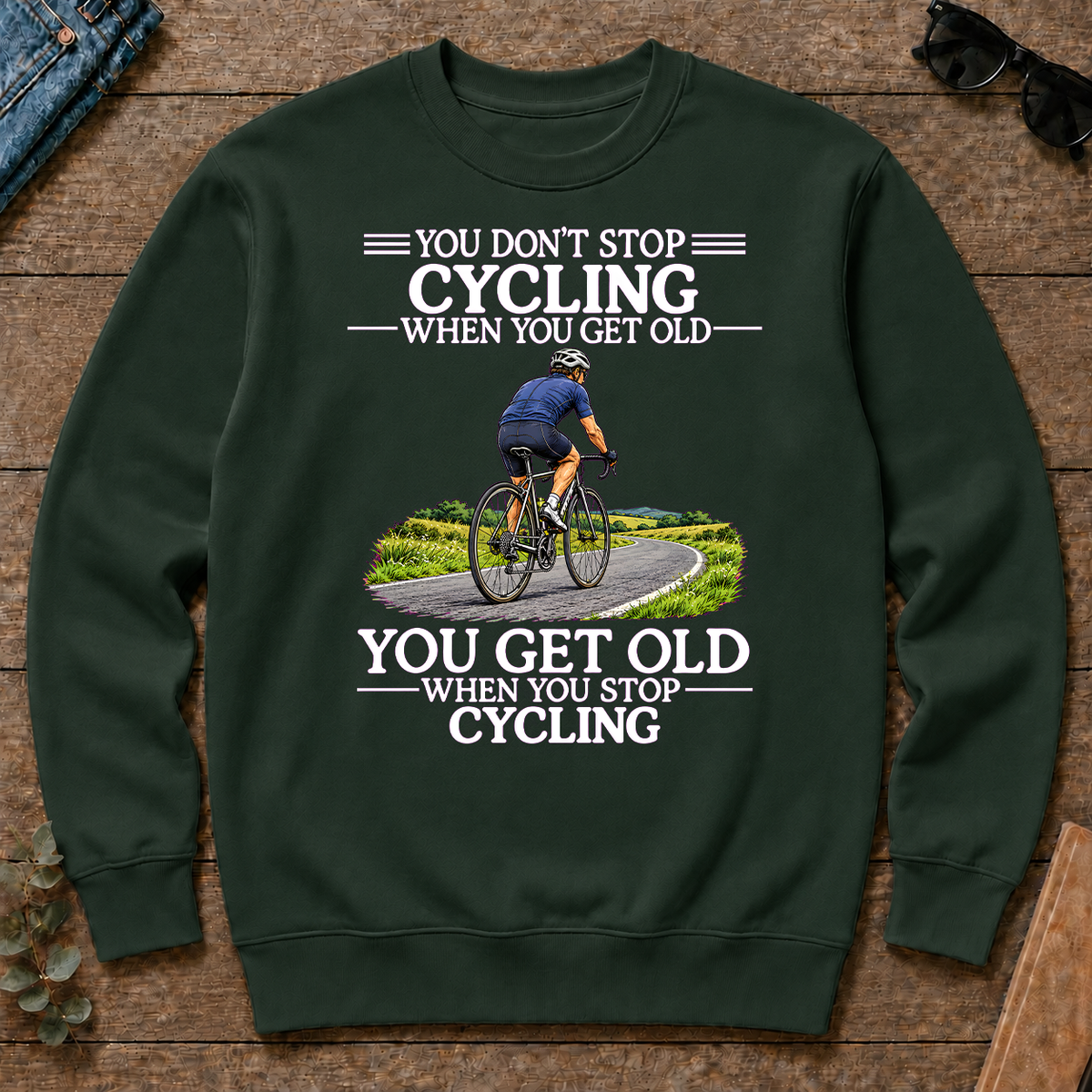 Old Man Don't Stop Cycling - forest-green - CS2D-ForestGreen