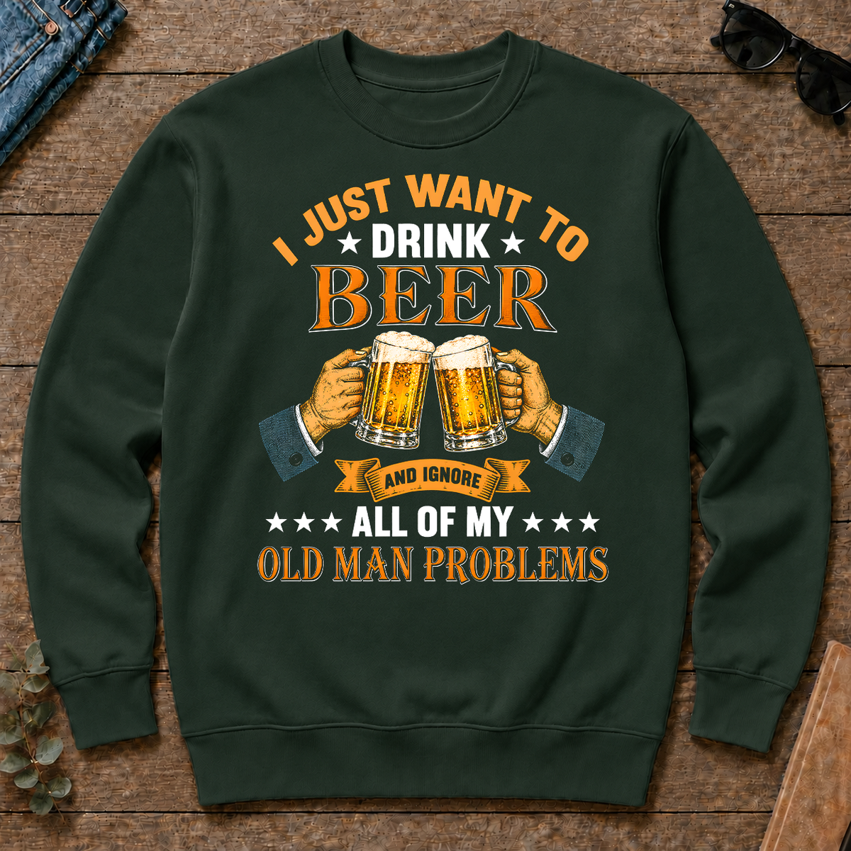 Vintage I Just Want To Drink Beer - forest-green - CS2D-ForestGreen