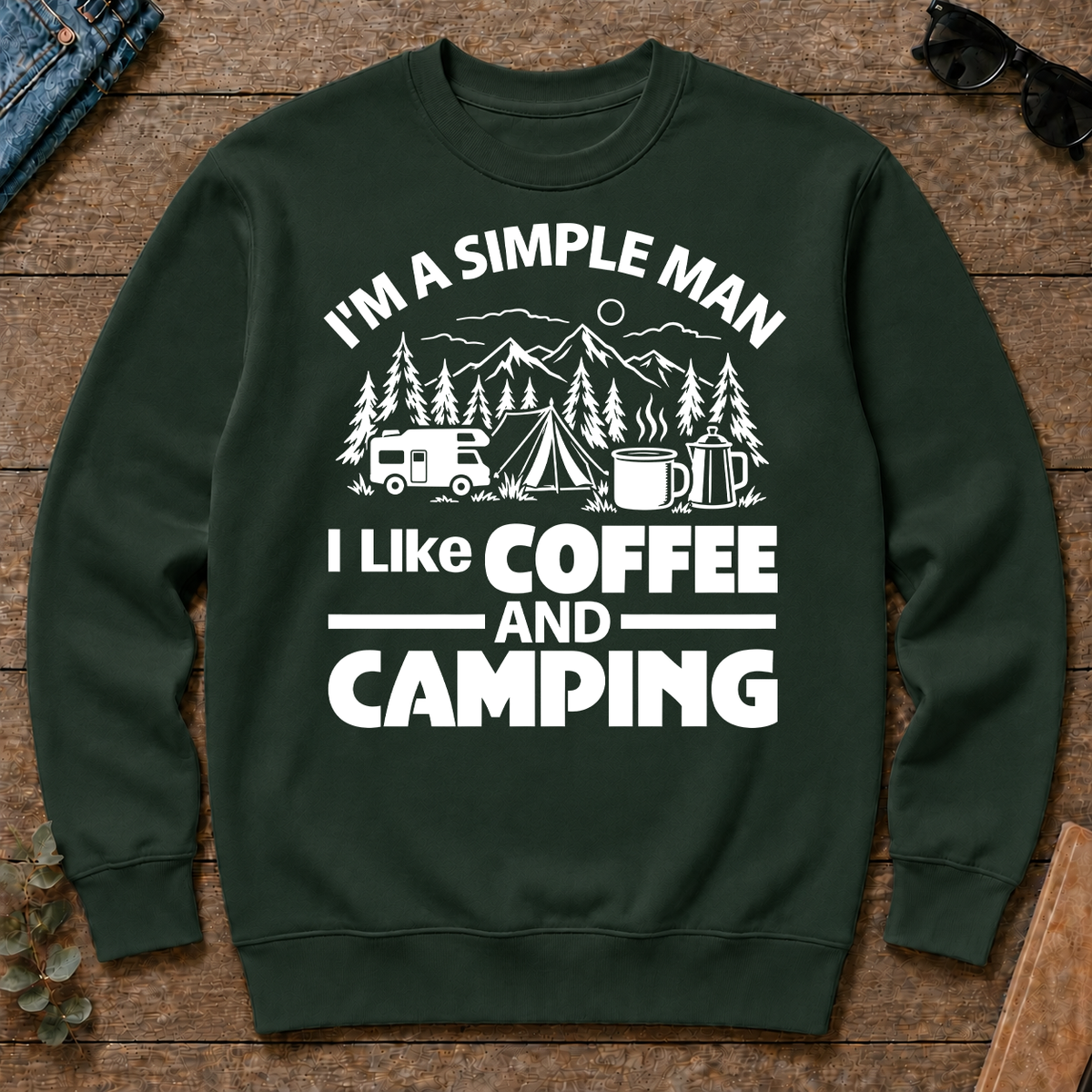 I Like Coffee And Camping - forest-green - CS2D-ForestGreen