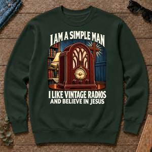 I Like Vintage Radios & Believe In Jesus - forest-green - CS2D-ForestGreen