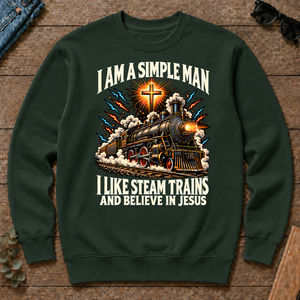 I Like Steam Trains & Believe In Jesus - forest-green - CS2D-ForestGreen