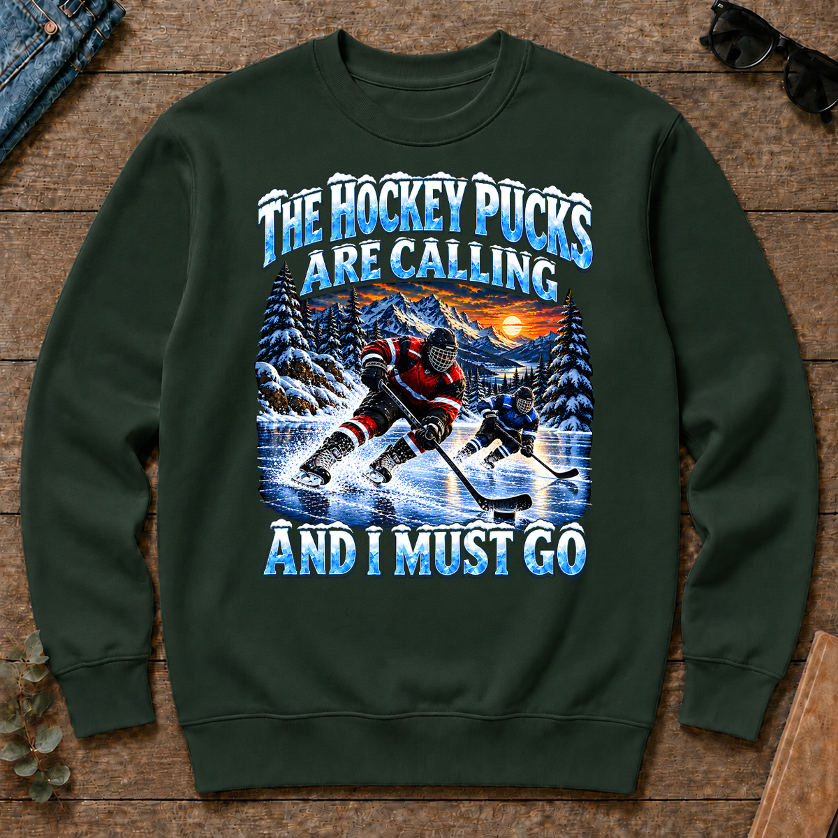 Hockey Pucks Are Calling And I Must Go - forest-green - CS2D-ForestGreen