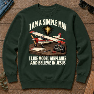 I Like Model Airplanes & Believe In Jesus - forest-green - CS2D-ForestGreen