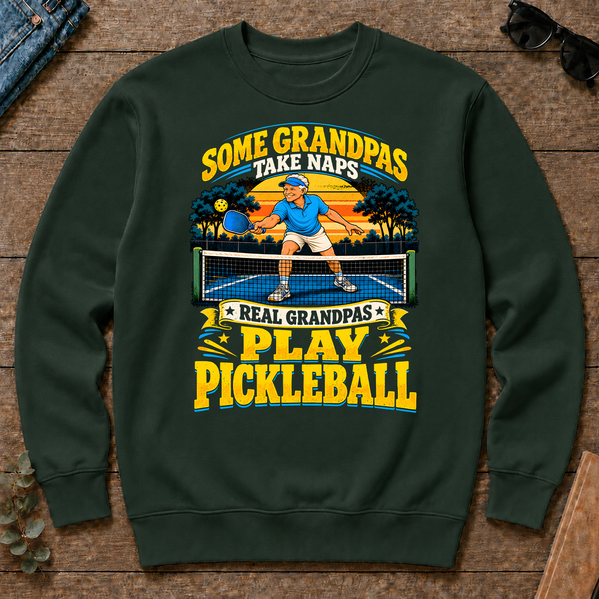 Real Grandpas Play Pickleball - forest-green - CS2D-ForestGreen