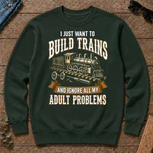 Vintage I Just Want To Build Trains - forest-green - CS2D-ForestGreen