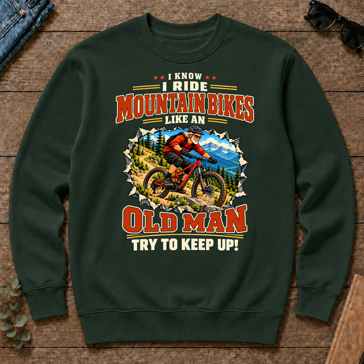 I Know I Ride Mountain Bikes Like An Old Man - forest-green - CS2D-ForestGreen
