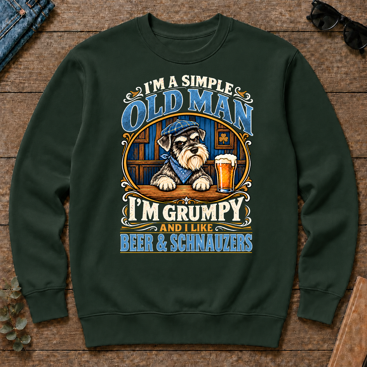 Funny I Like Beer & Schnauzers - forest-green - CS2D-ForestGreen