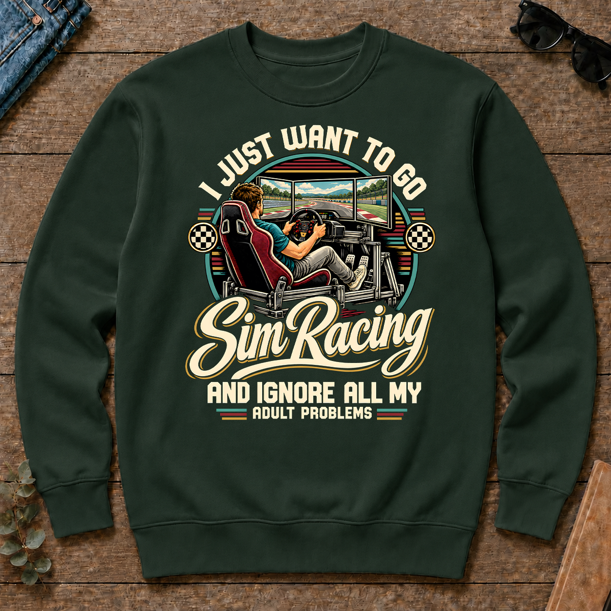 I Just Want To Go Sim Racing & Ignore All Adult Problems - forest-green - CS2D-ForestGreen