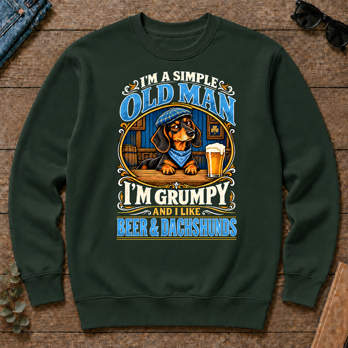 Funny I Like Beer & Dachshunds - forest-green - CS2D-ForestGreen