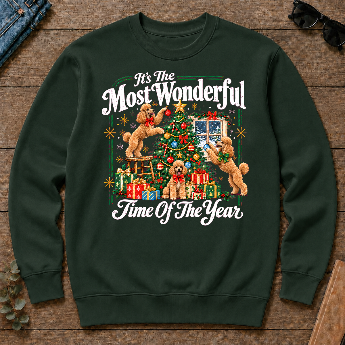Wonderful Christmas Poodle - forest-green - CS2D-ForestGreen