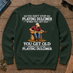Old Man Don't Stop Playing Playing Dulicimer - forest-green - CS2D-ForestGreen