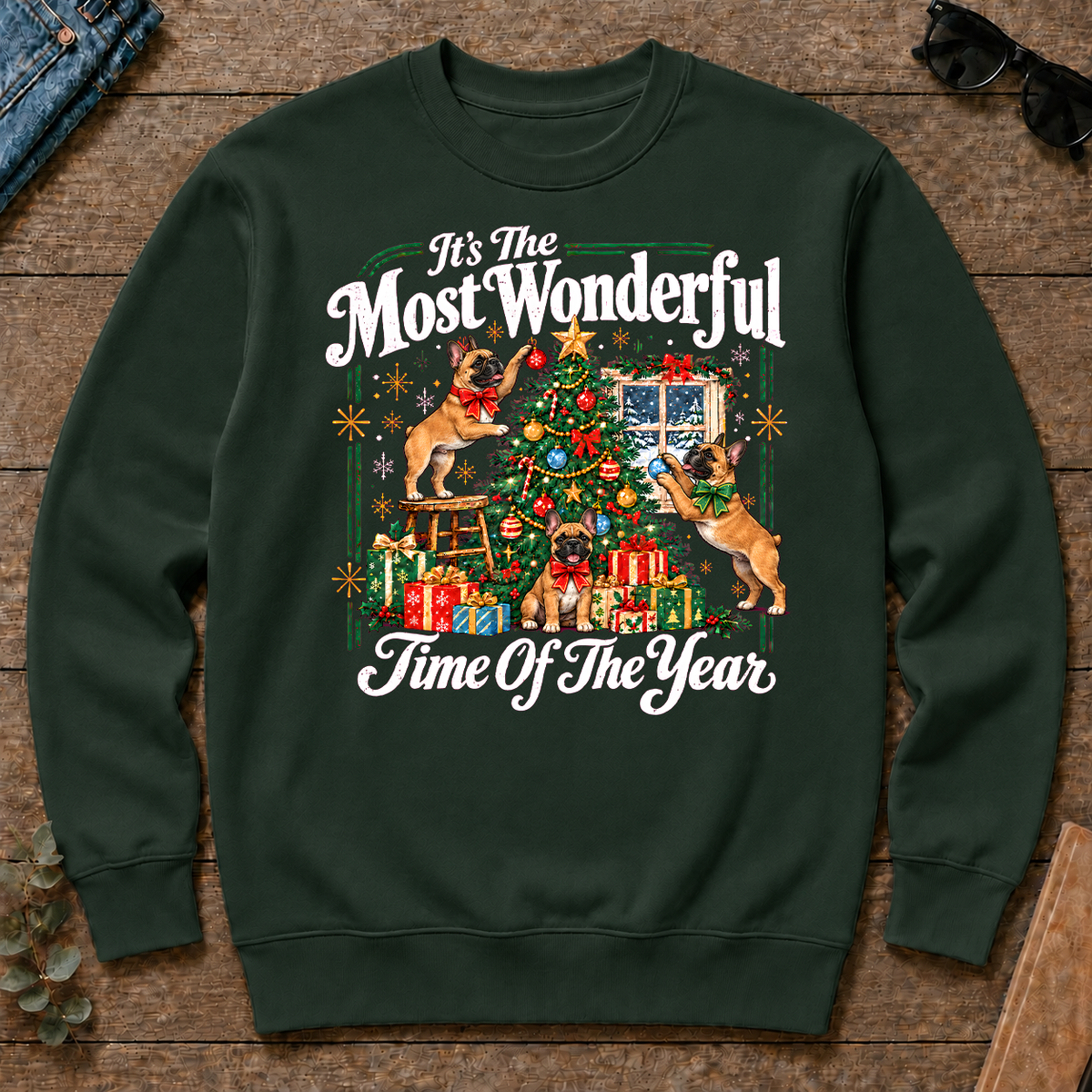 Wonderful Christmas French Bulldog - forest-green - CS2D-ForestGreen