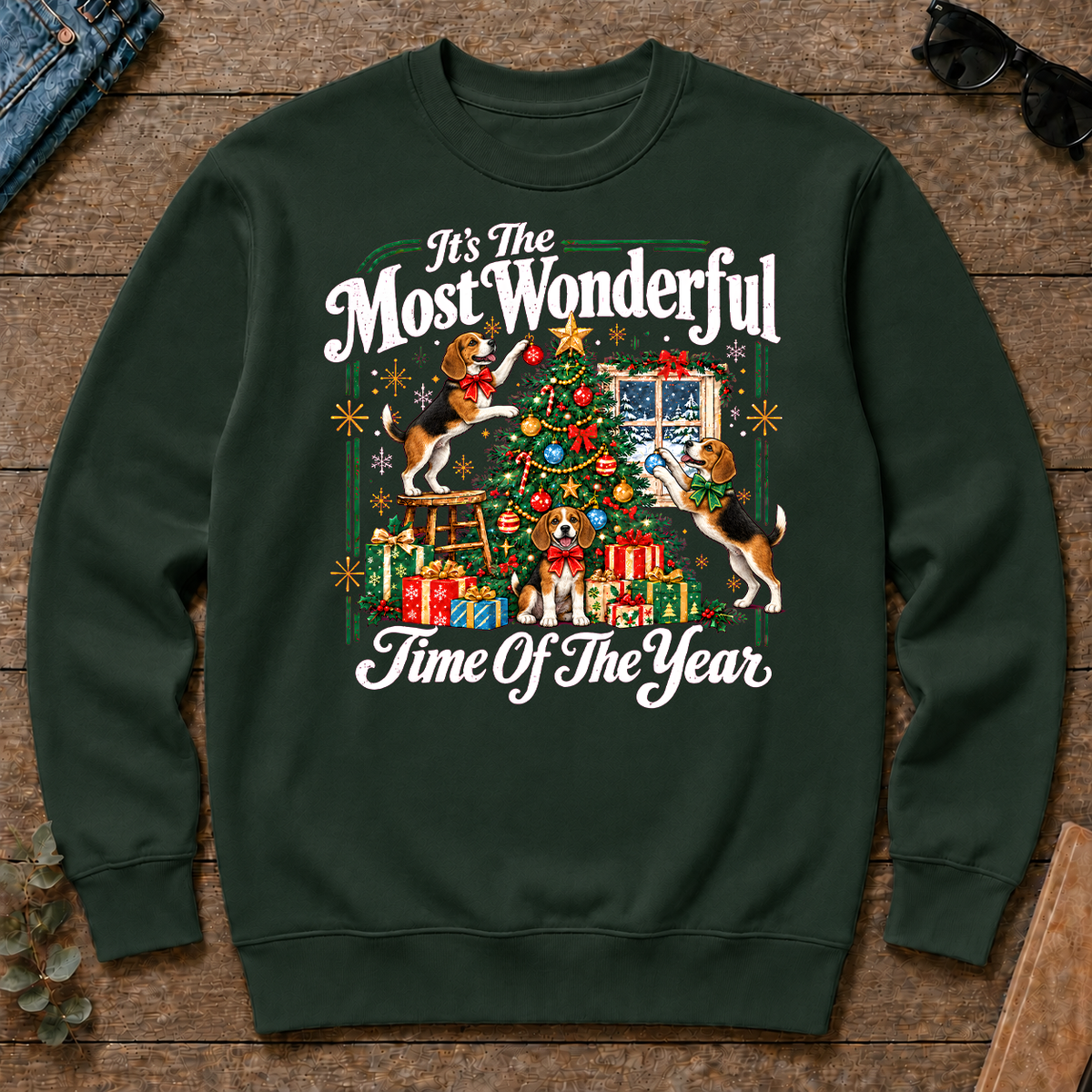 Wonderful Christmas Beagle - forest-green - CS2D-ForestGreen
