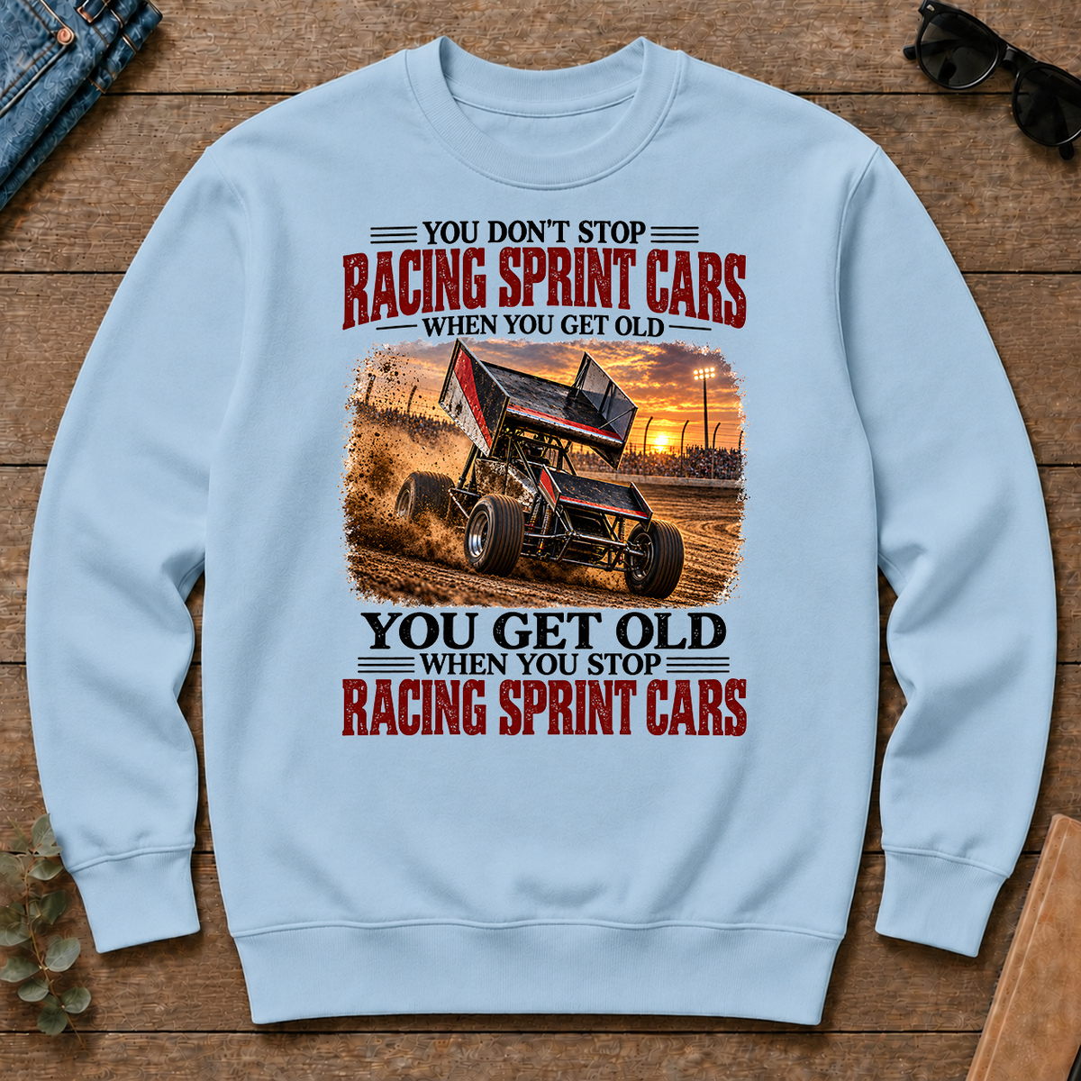 Racing Sprint Cars You Get Old When You Stop - light-blue - CS2D-LightBlue