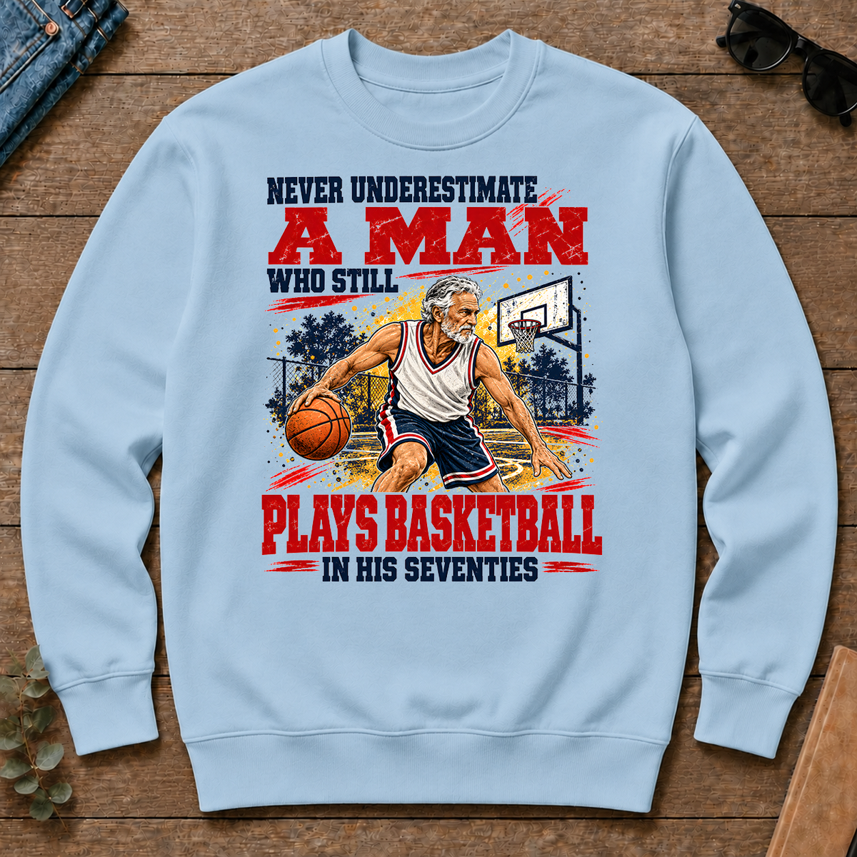 A Man Still Plays Basketball In His 70s - light-blue - CS2D-LightBlue