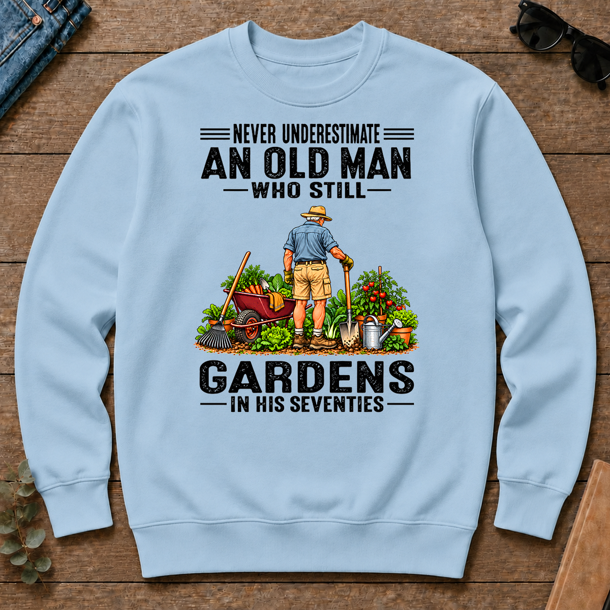 An Old Man Still Gardens In His 70s - light-blue - CS2D-LightBlue