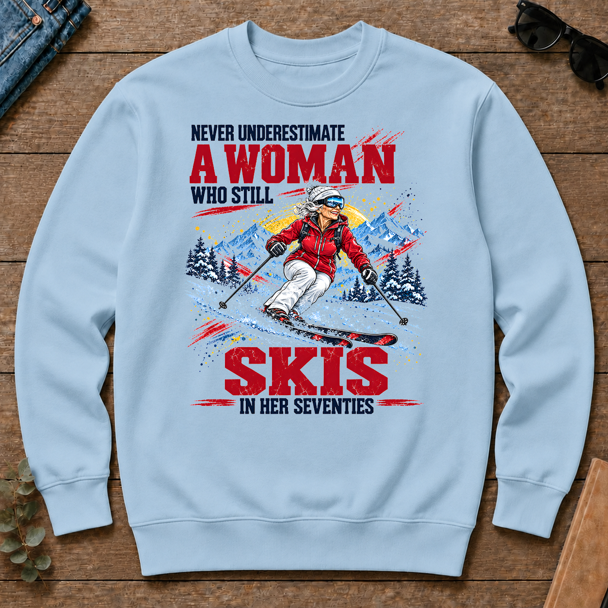 A Woman Still Skis In Her 70s - light-blue - CS2D-LightBlue