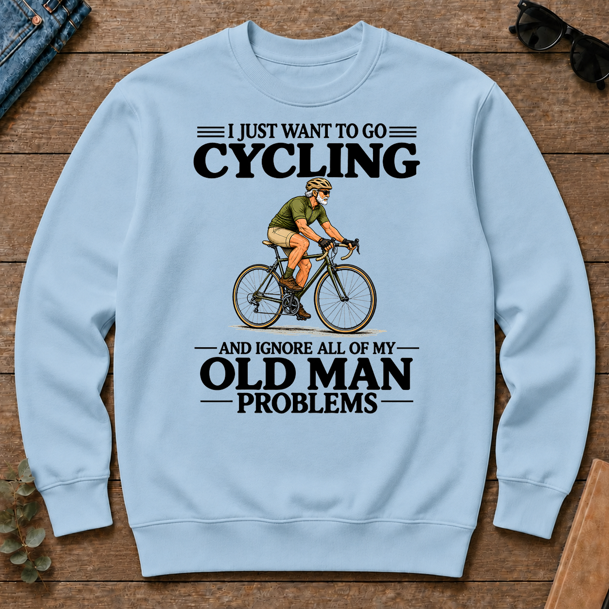 I Just Want To Go Cycling Vintage - light-blue - CS2D-LightBlue