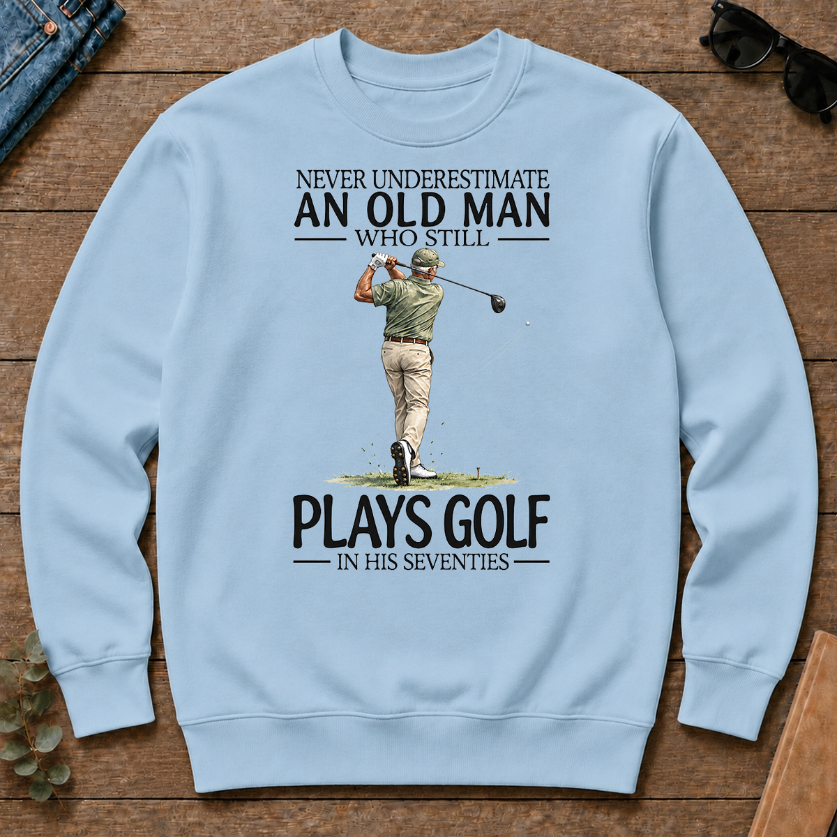 An Old Man Who Still Plays Golf In His Seventies - light-blue - CS2D-LightBlue
