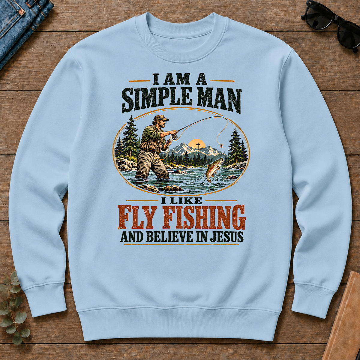 I Like Fly Fishing And Believe In Jesus - light-blue - CS2D-LightBlue