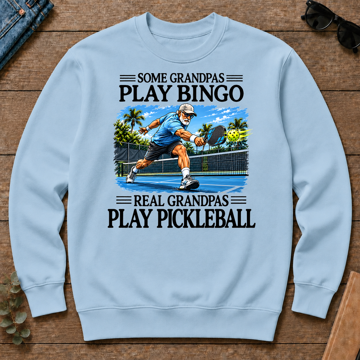 Some Grandpas Play Bingo Real Grandpas Play Pickleball - light-blue - CS2D-LightBlue