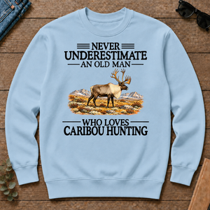 Never Underestimate An Old Man Who Loves Caribou Hunting - light-blue - CS2D-LightBlue