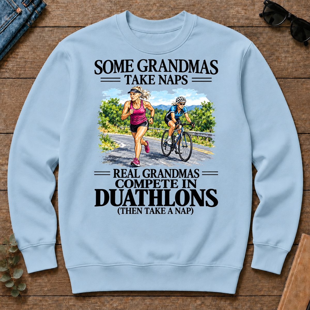 Real Grandmas Compete In Duathlons - light-blue - CS2D-LightBlue