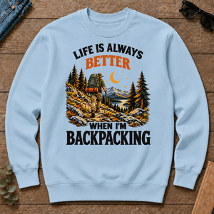 Retro Life Is Always Better When I Am Backpacking - light-blue - CS2D-LightBlue