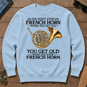 Don't Stop Playing French Horn Vintage Art - light-blue - CS2D-LightBlue