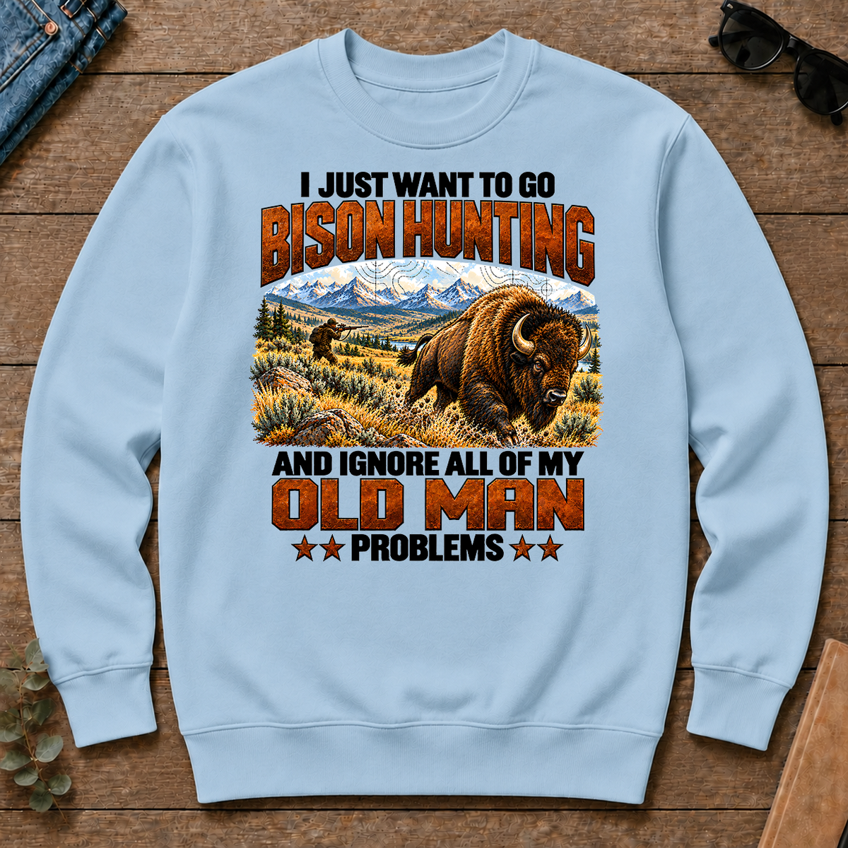 I Just Want To Bison Hunting - light-blue - CS2D-LightBlue