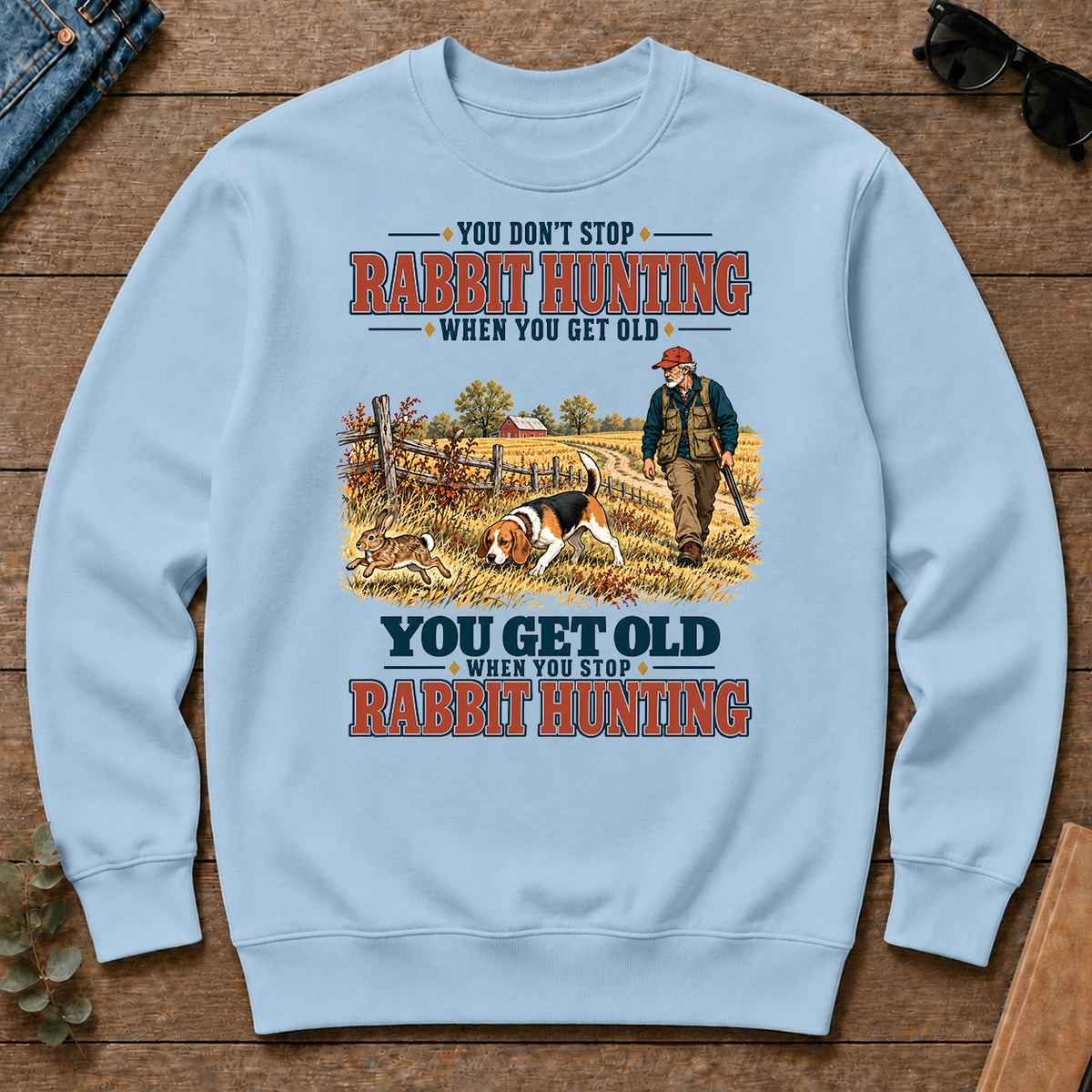 You Get Old When You Stop Rabbit Hunting With Beagle - light-blue - CS2D-LightBlue