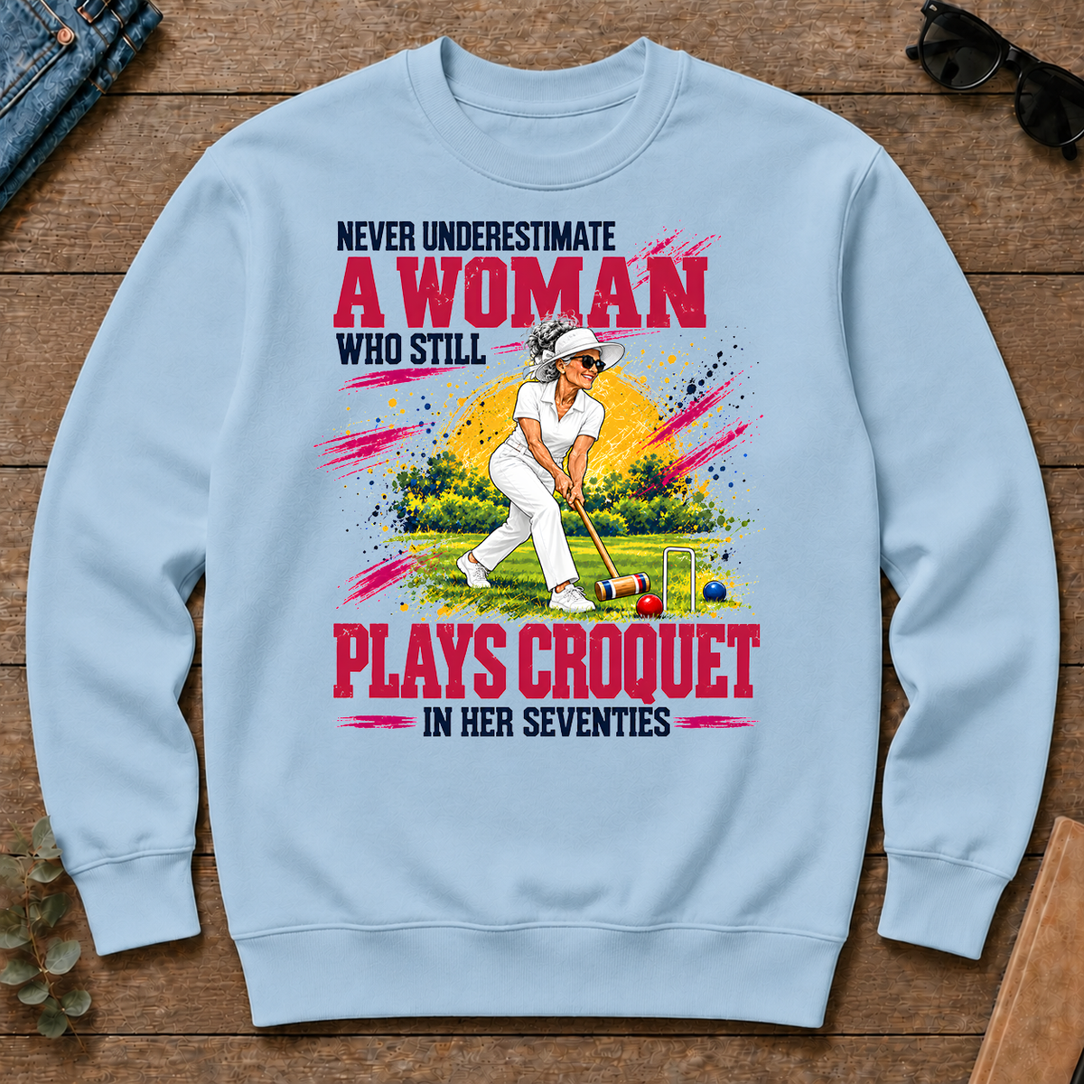 A Woman Still Plays Croquet In Her 70s - light-blue - CS2D-LightBlue