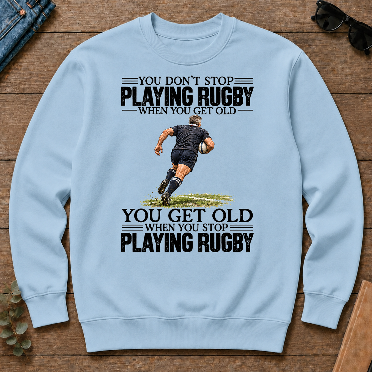 Vintage You Get Old When You Stop Playing Rugby - light-blue - CS2D-LightBlue