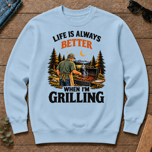 Retro Life Is Always Better When I Am Grilling - light-blue - CS2D-LightBlue