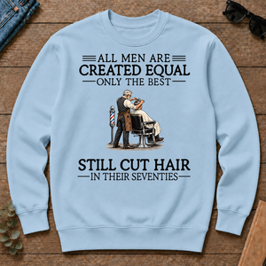 All Men Are Created Equal Only The Best Still Cut Hair Barber 70s - light-blue - CS2D-LightBlue