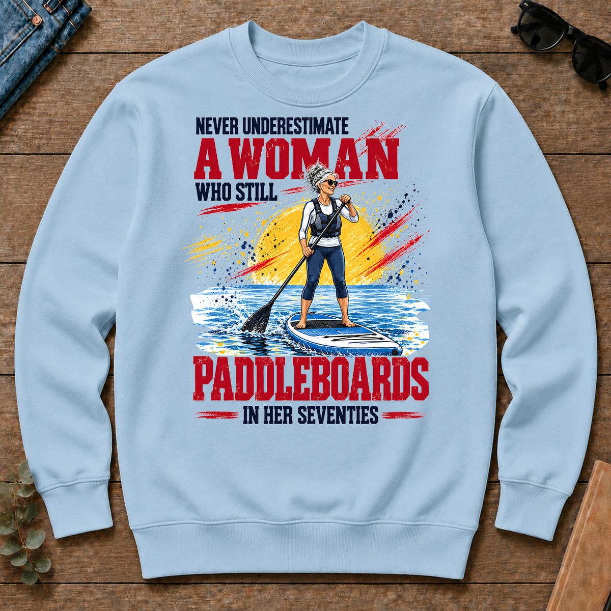 A Woman Still Paddleboards In Her 70s - light-blue - CS2D-LightBlue