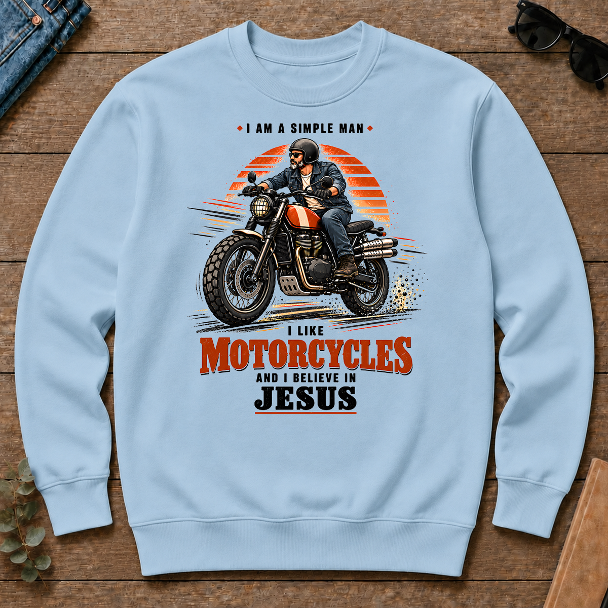I Like Motorcycles And Believe In Jesus - light-blue - CS2D-LightBlue