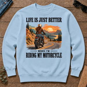 Life Is Just Better When I'm Riding My Motorcycle - light-blue - CS2D-LightBlue