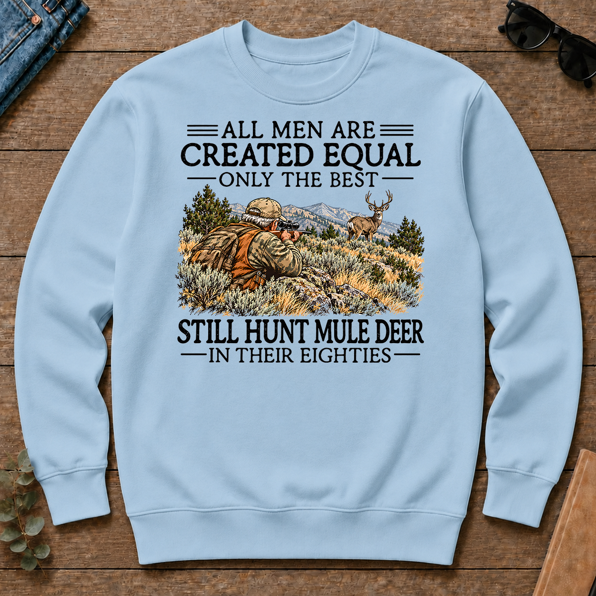 All Men Are Created Equal Mule Deer Hunting 80s - light-blue - CS2D-LightBlue