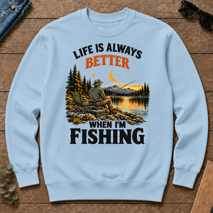 Retro Life Is Always Better When I Am Fishing - light-blue - CS2D-LightBlue