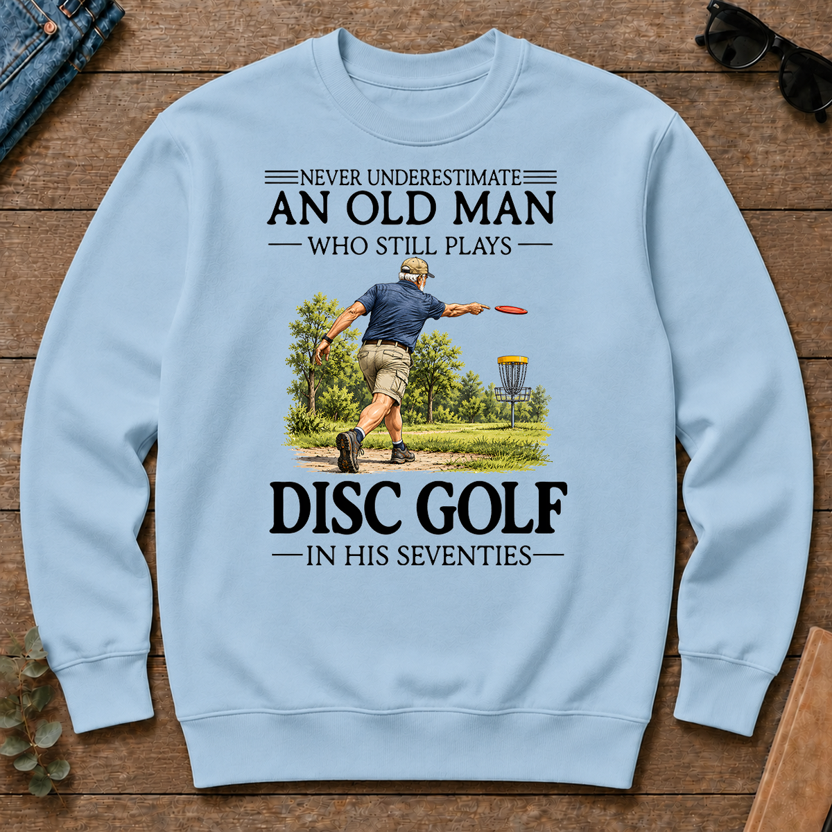 An Old Man Who Still Plays Disc Golf In His Seventies - light-blue - CS2D-LightBlue